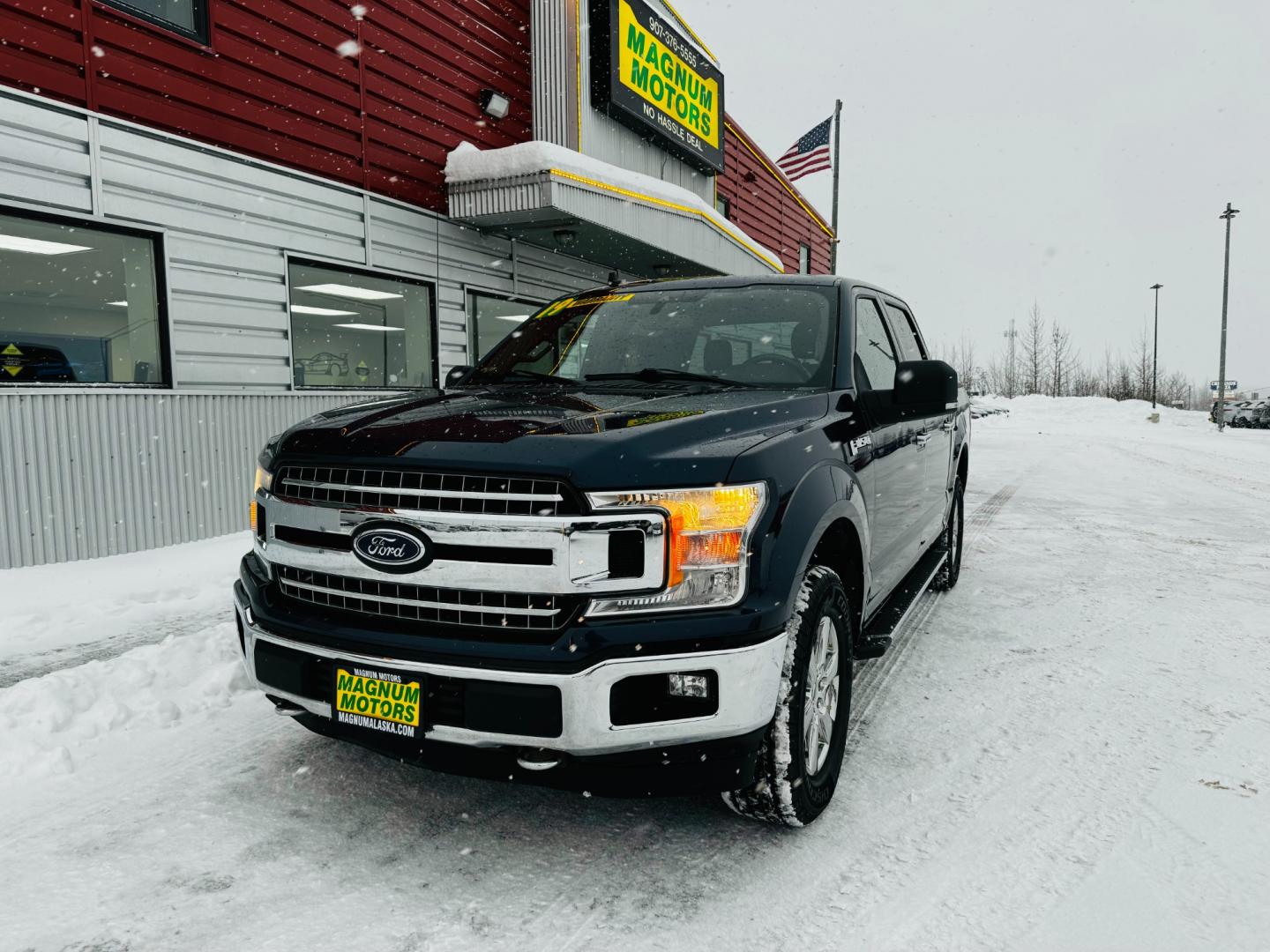 2019 Blue /Gray Ford F-150 XLT SuperCrew 5.5-ft. Bed 4WD (1FTEW1E55KK) with an 5.0L V8 OHV 32V engine, 6A transmission, located at 1960 Industrial Drive, Wasilla, 99654, (907) 274-2277, 61.573475, -149.400146 - Photo#0